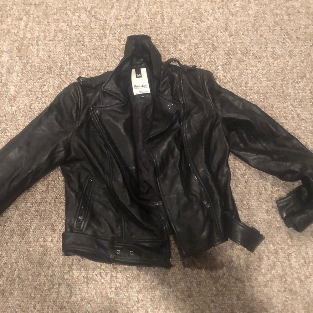 medium black elements leather jacket